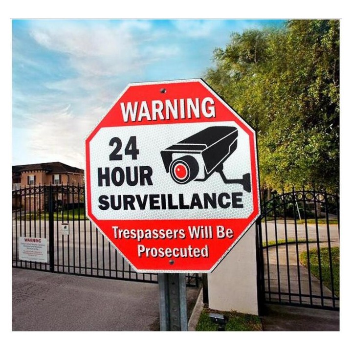 Panneau signalisation affichage panneau espace video surveillance jw-ws-008
