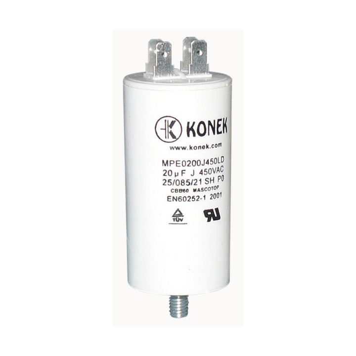 Condensador 20 mf micro farad 450v 50 60 hz condensador de arranque motor universal a borne am w1 11020 jr international - 1