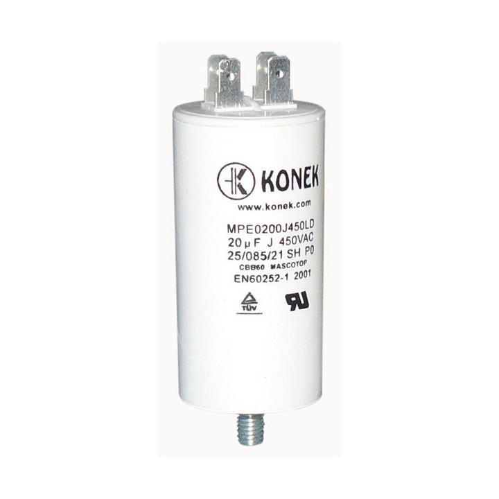 Condensatore 20 mf micro farad 450v 50 60 hz condensatore di avviamento motore universale con capocorda am w1 11020 jr internati
