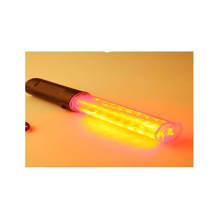 Baton lumineux led rouge + batterie rechargeable + chargeur 220v 5v support magnetique