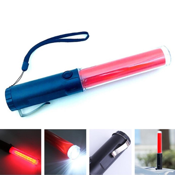Baton lumineux led rouge + batterie rechargeable + chargeur 220v 5v support magnetique