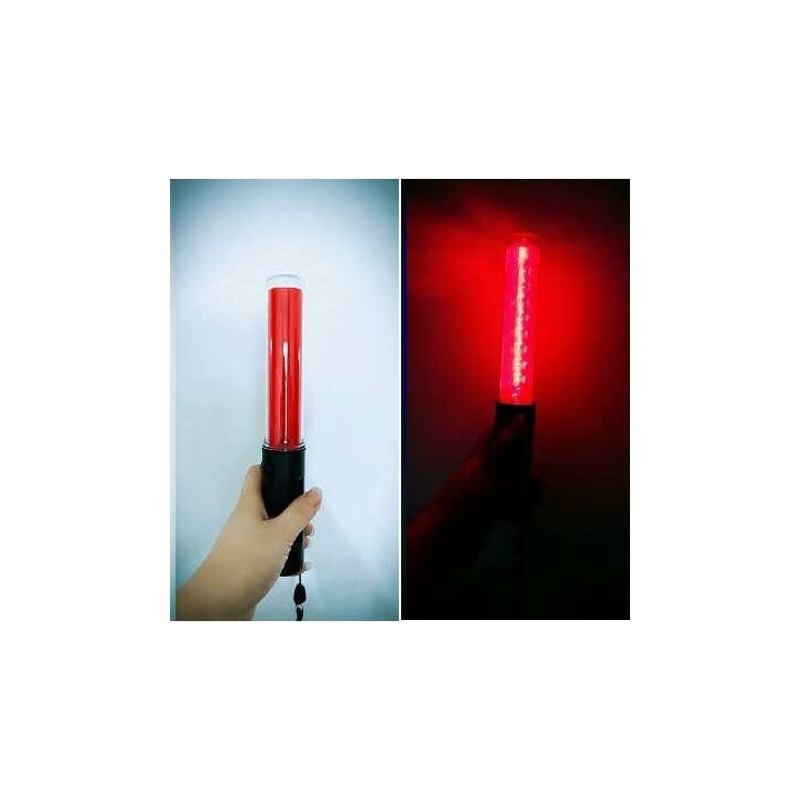 Baton lumineux led rouge + batterie rechargeable + chargeur 220v 5v support magnetique