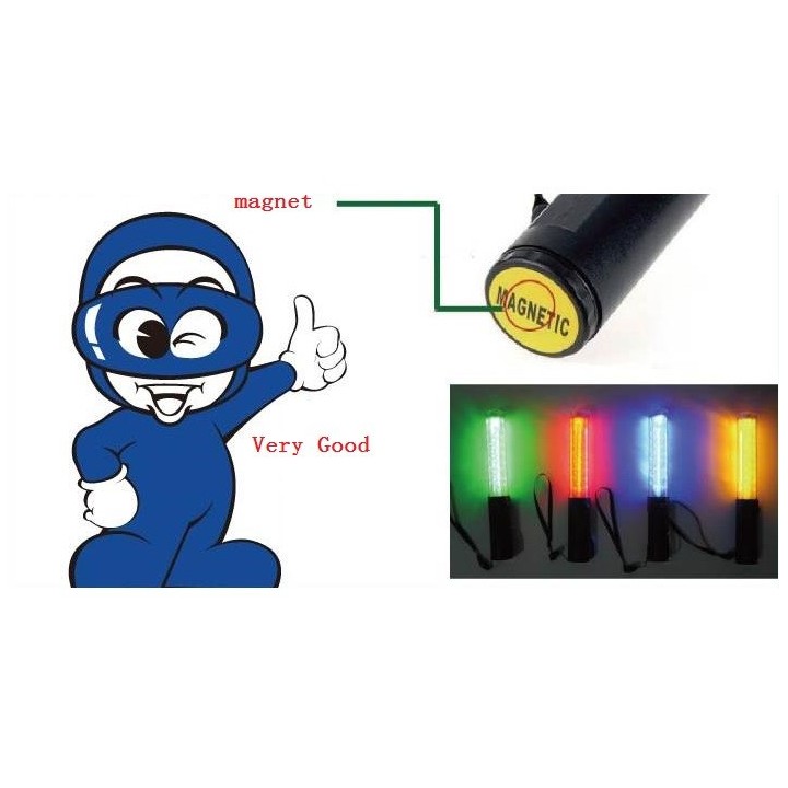 Baton lumineux led rouge + batterie rechargeable + chargeur 220v 5v support magnetique
