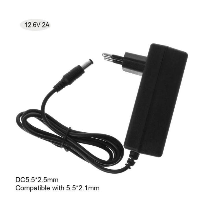 Chargeur adaptateur 11.1v 12v 12.6v 2A 3s pour batterie lithium polymer 5.5 x 2.1mm euro plug