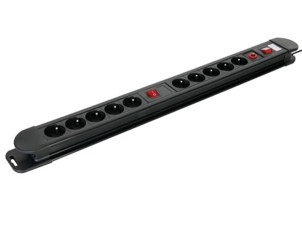 10-way socket-outlet with overload protection velleman - 1