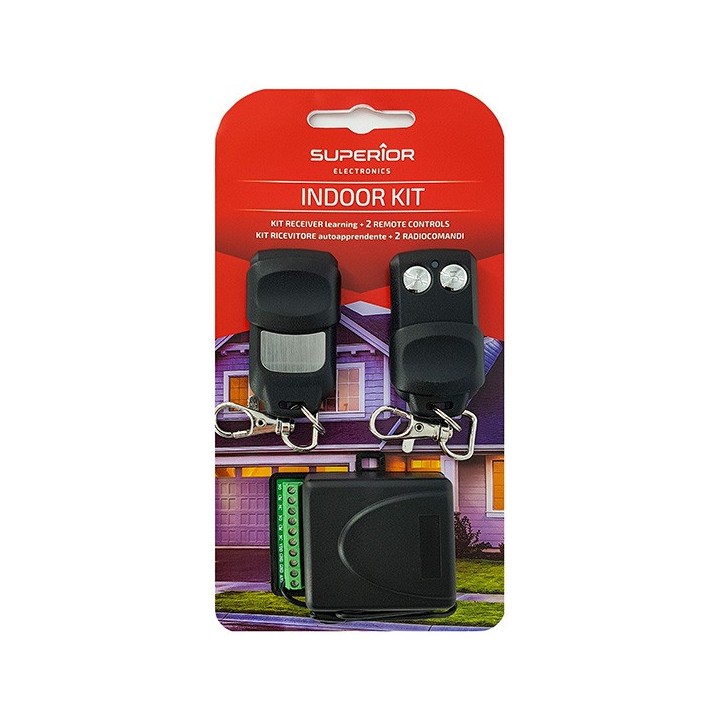 Kit d’intérieur 2 canaux 433 MHz pour automatiser volet grille garage arrosage éclairage jardin