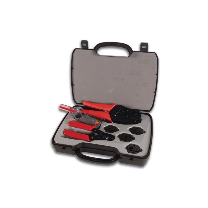 Coax tool set, crimping, cutting & stripping tool velleman - 1