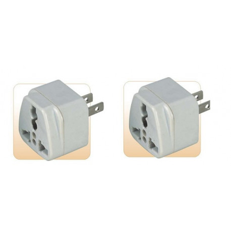 2 X Travel adapter electric adapter 16 american male + female to female euro adapter jr international - 1