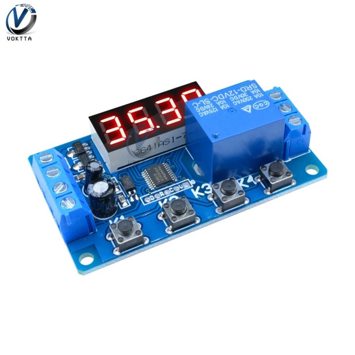 Multifunction self-lock relay cycle timer module plc home automation delay 12v