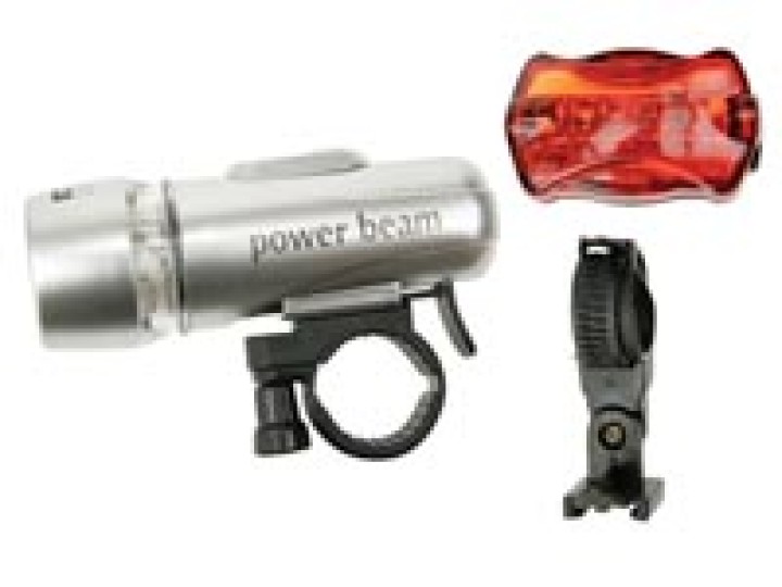 Kit di illuminazione a led per bicicletta ebl ebl10 luce 5 led bianco 5 led rossi perel jr international - 1