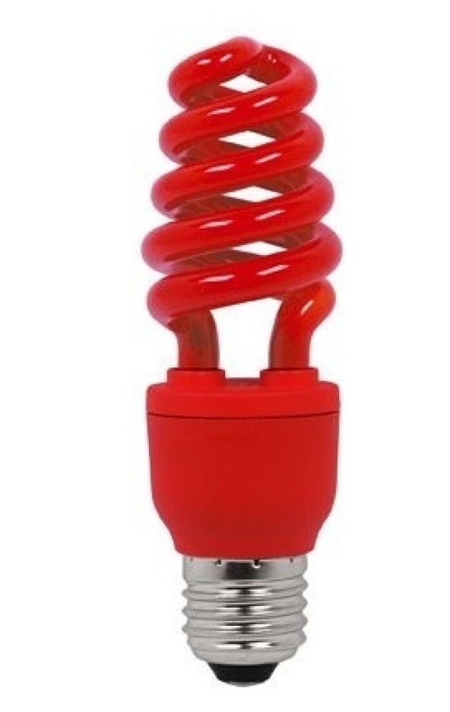 Red spiral compact fluorescent lamp e27 220v 13w  75w fluorescent bulb lighting 230v 240v velleman - 1