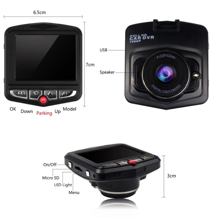Mini Full HD Auto DVR 1080P Recorder Dashcam Videokamera GT300 Registrator DVRs G-Sensor-Nachtsicht-Schlag-Nocken jr internation
