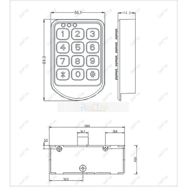 Silver Metal serrature elettroniche password tastiera armadietto serratura dell'armadietto digitale per Locker albergo home offi