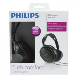 Casco stereo philips confortable ligero reglable oida calidad para pc tv musica cable 2m shp2000 jr  international - 1