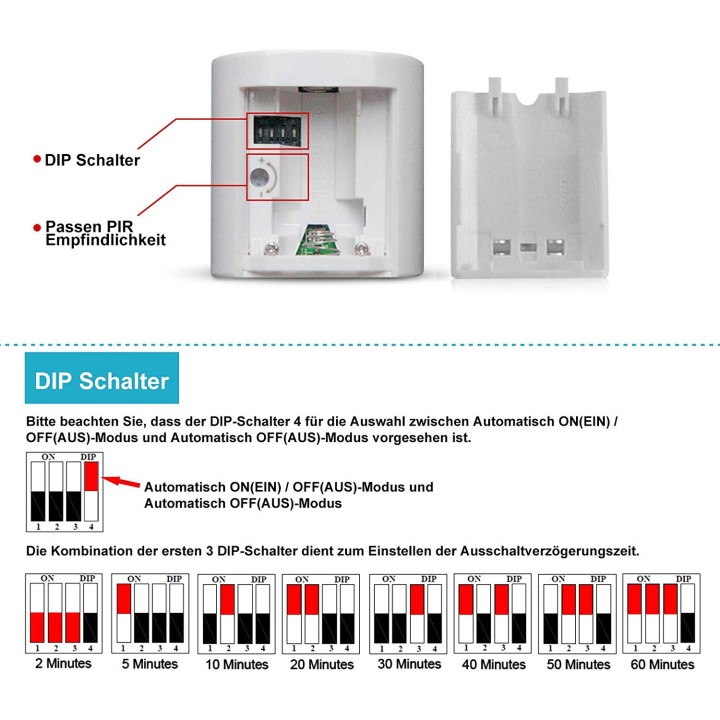Detecteur de presence PIR intelligent sans fil pour climatisationé minuterie mise en marche/arrêt automatique