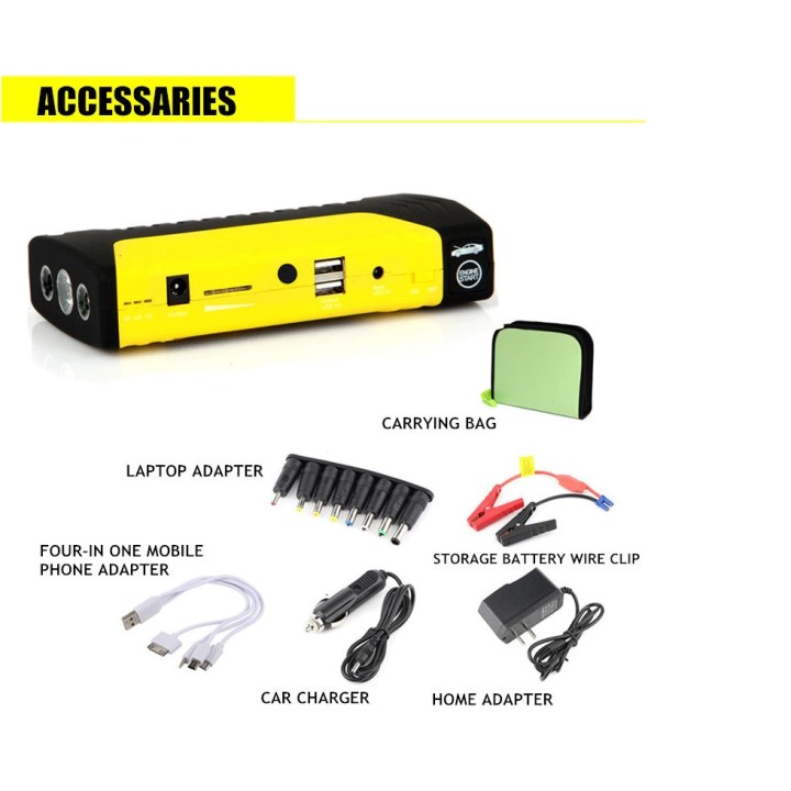 alimentación arrancador multifunción de bricolaje Indicador de emergencia 300a 400a 500a 600a 50800mAh 12V