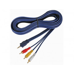 Audio video cable 4p male jack 3.5mm to 3x rca male 2m velleman - 2