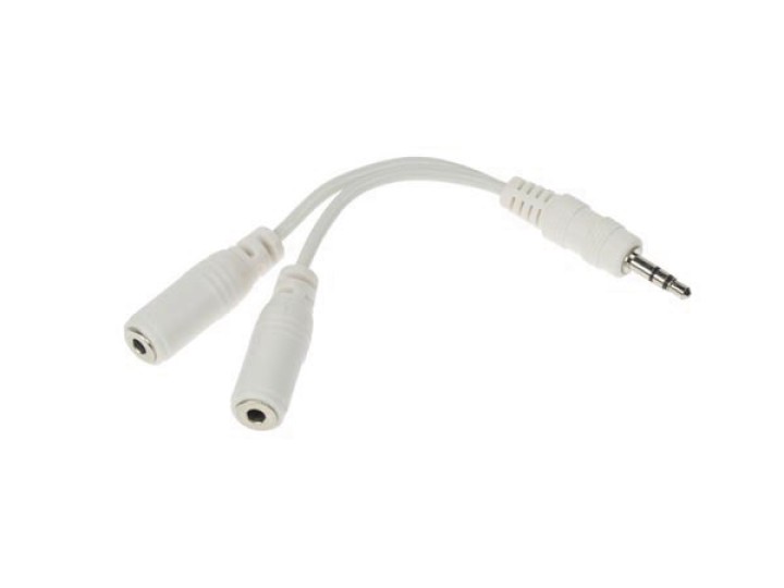 Cordon doblador para auricular 1 hacia 2 jacks stereo 3.5mm velleman - 1