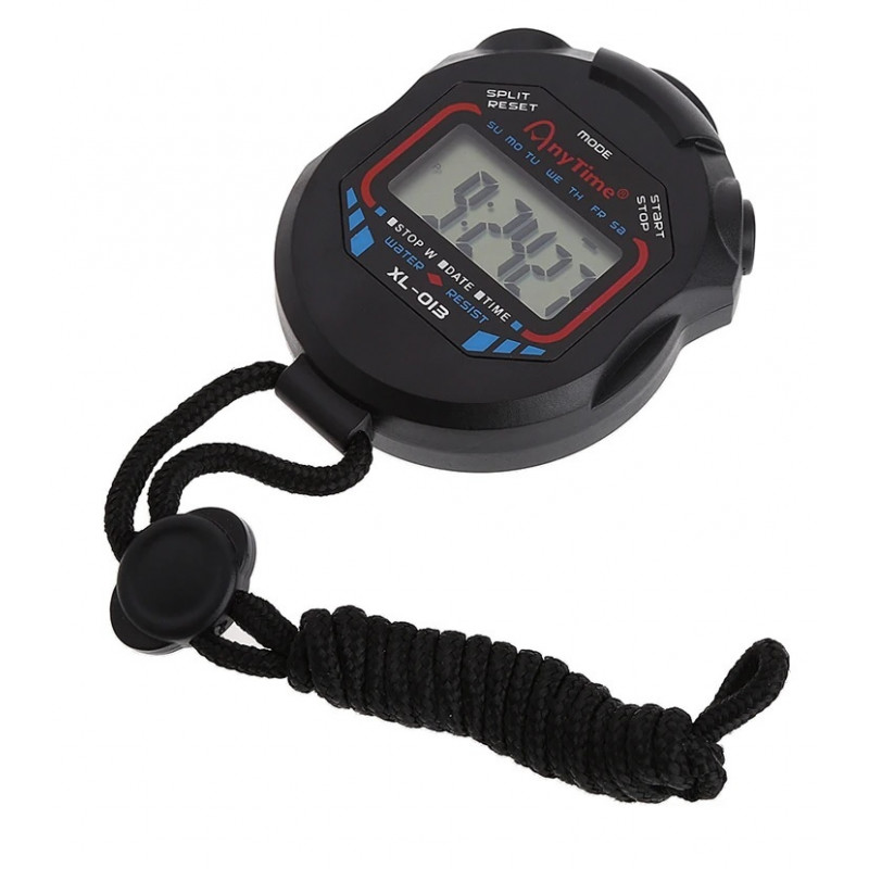 8Eninine Digital LCD Sports Stopwatch Professional Waterproof Sports Chronograph Black 
