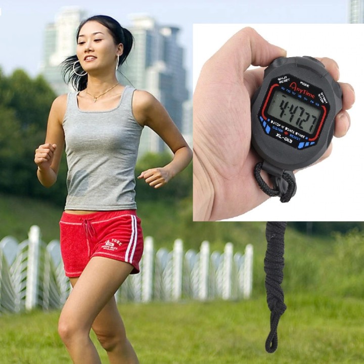 Sports Stopwatch Professional Handheld Waterproof LCD Digital Stopwatch Timer Chronograph Counter Sport Alarm