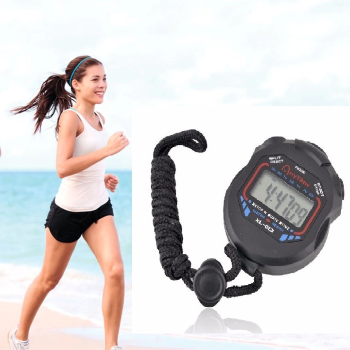 Sports Stopwatch Professional Handheld Waterproof LCD Digital Stopwatch Timer Chronograph Counter Sport Alarm
