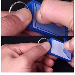llavero de plástico con etiqueta anillo de metal nombre de la tarjeta de identificación del equipaje
