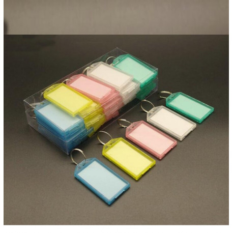 50 plastica portachiavi con etichetta anello di metallo bagaglio