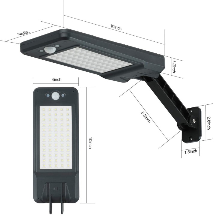 60 Outdoor Waterproof LED Solar Lights IP65, Remote Led Wall Light, Solar Wireless Security Lamp