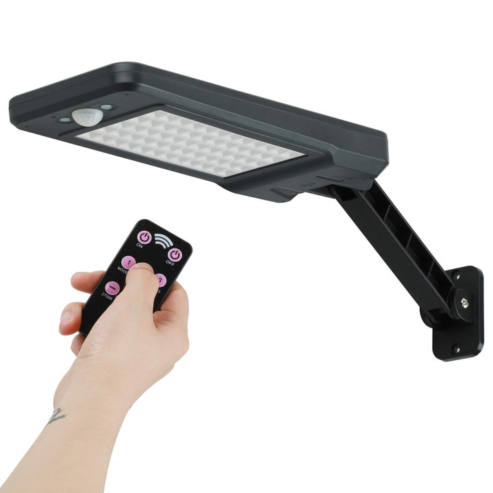 Lampe Solaire Extérieur Etanche 60 LED IP65, Applique Murale Led Telecommande