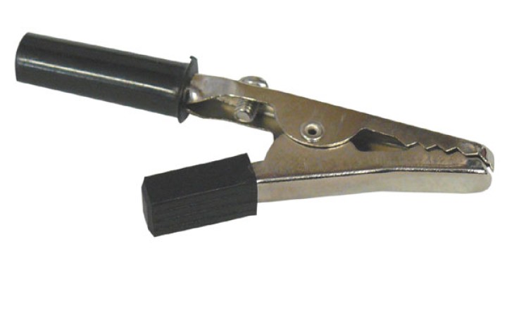 Alligator clip isolated ø 4 mm black cen - 1