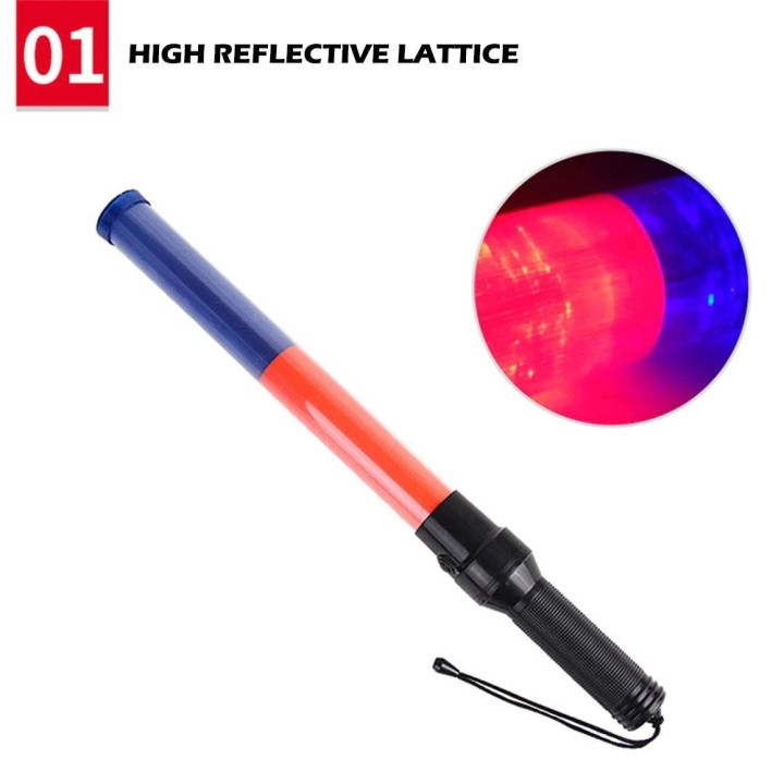 Baton lumineux rechargeable led bleu rouge Eclairage circulation route aeroport train signalisation