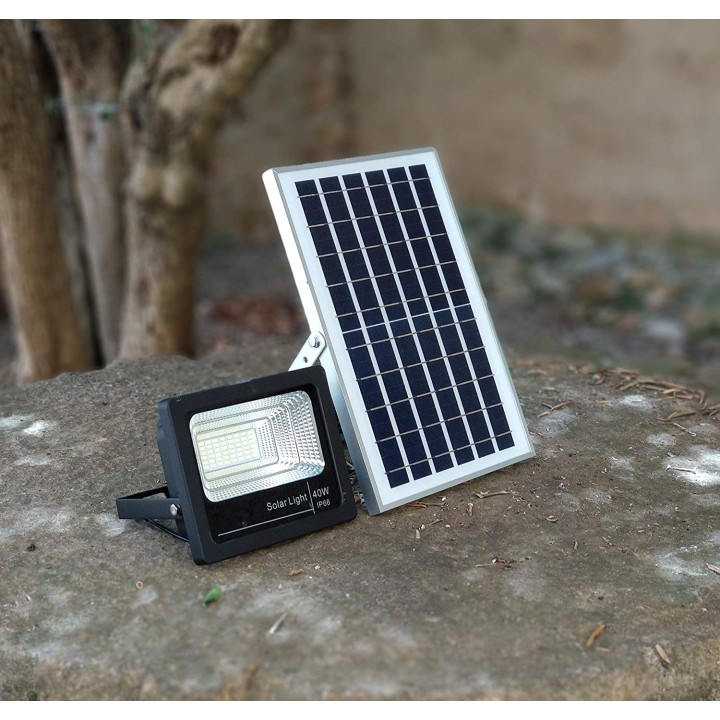 Lámpara solar 40w + panel solar + batería Iluminación del proyector 48 LED 1250 LM IP66 foco