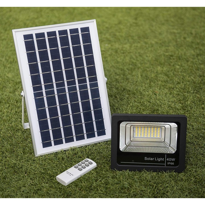 Lámpara solar 40w + panel solar + batería Iluminación del proyector 48 LED 1250 LM IP66 foco