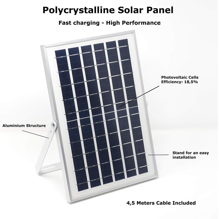 Lámpara solar 40w + panel solar + batería Iluminación del proyector 48 LED 1250 LM IP66 foco
