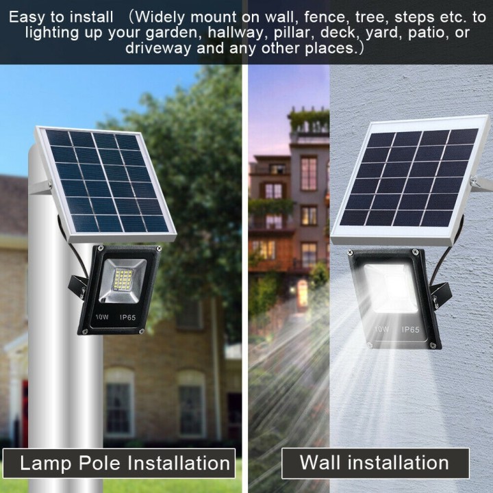 10W Waterproof IP65 Solar Light LED Flood Light Floodlight Outdoor Security Wall Lamp with Remote Controller