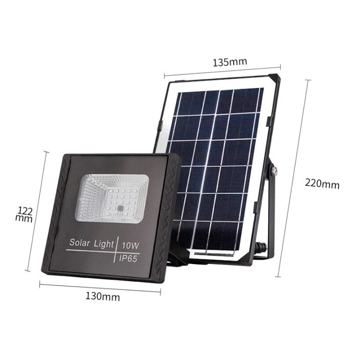 Lampe solaire 10w + panneau solaire + batterie + telecommande eclairage 22LED IP65 spot lumiere