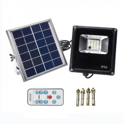 Lampe solaire 20w + panneau solaire + batterie + telecommande eclairage 20LED IP65 spot lumiere