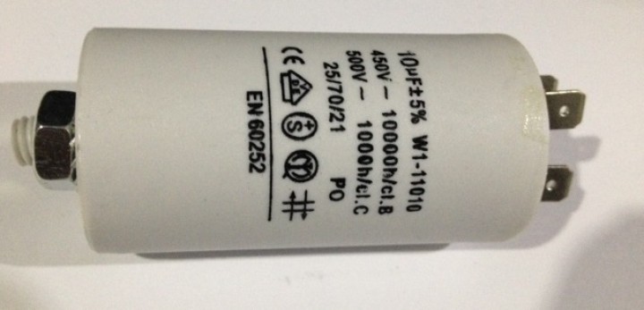 Capacitor 10 mf micro farad  400v 450v 500v universal motor starter condo with terminal am w1 11010 konig - 1