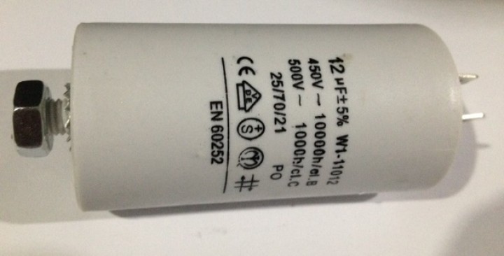 Condensador 12 mf micro farad 450v 50 60 hz condensador de arranque motor universal a borne am w1 11012 konig - 1