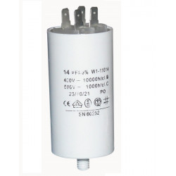 Capacitor 14 mfmicro farad u450v 50 60 hz universal motor start capacitor with am terminal w1 11014 konig - 2