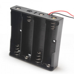 Negro 4 x 3.7V 18650 puntiagudas caso Holder Cables de alambre Tip batería bankomatrice - 7