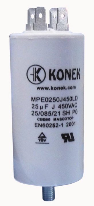 Condenser 25mf micro farad 400v 450v 500v 50 60hz universal motor starting condenser with terminal w1 11025 konig - 3