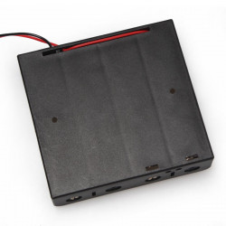 Negro 4 x 3.7V 18650 puntiagudas caso Holder Cables de alambre Tip batería bankomatrice - 11