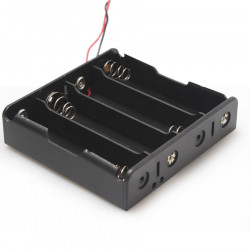 Negro 4 x 3.7V 18650 puntiagudas caso Holder Cables de alambre Tip batería bankomatrice - 12