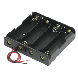 Negro 4 x 3.7V 18650 puntiagudas caso Holder Cables de alambre Tip batería bankomatrice - 1
