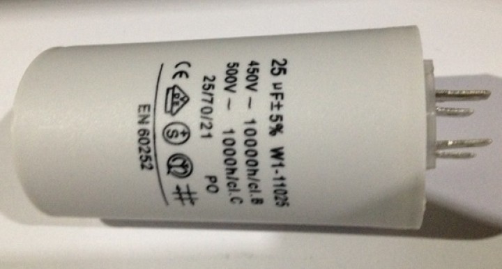 Condenser 25mf micro farad 400v 450v 500v 50 60hz universal motor starting condenser with terminal w1 11025 konig - 2