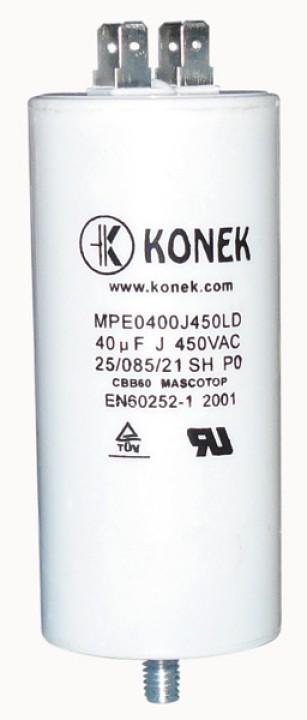 Capacitor 40 uf / 450 v + earth comar ducati aezrtix karcher miflex konig - 5