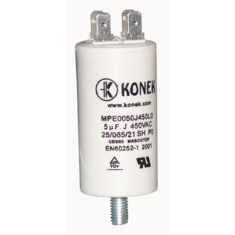 Condensador 5 micro farad 450v 50 60 hz condensador de arranque motor universal a borne w1 11006 konig - 1
