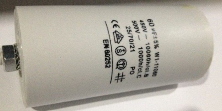 Capacitor 60 mf micro farad 400v 450v 500v 50 60 hz universal motor start capacitor with am terminal w1 11060 konig - 2