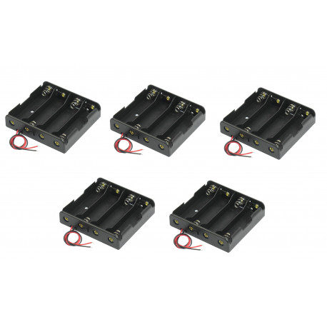 5 Nero 4 x 3.7V 18650 punta a forma appuntita Battery Holder Caso Conduttori piles44 - 13